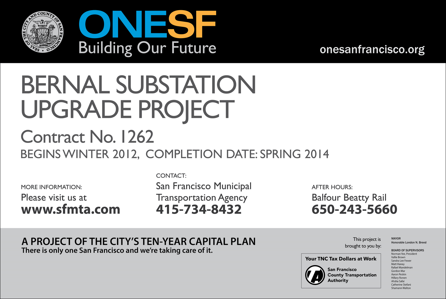 Figure 1 — Example of Construction Sign Layout for City and County of San Francisco Agencies