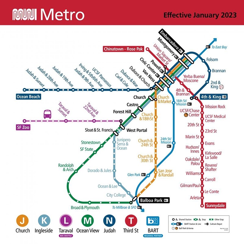 Muni Metro map 