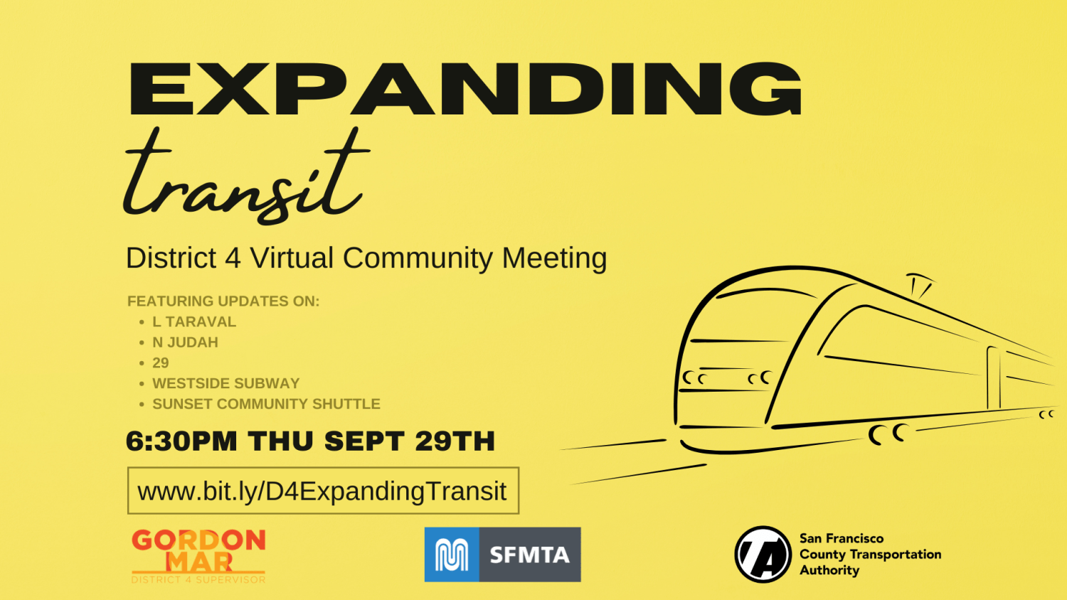 Flyer for Expanding Transit Virtual Community Meeting